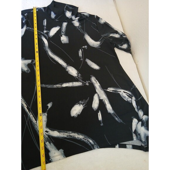 Grace The Perfect Fit Womens Blouse Tunic 2X Black Mock Neck 3/4 Sleeve - Picture 9 of 15